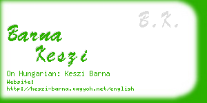 barna keszi business card